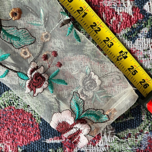 Endless Rose sheer embroidered floral midi mockneck long sleeve dress - Picture 10 of 11